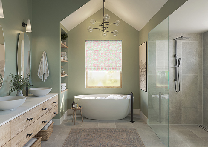 Fitzrovia Print, Pink Pop - Twist&Fit Roman Blind - Image 8